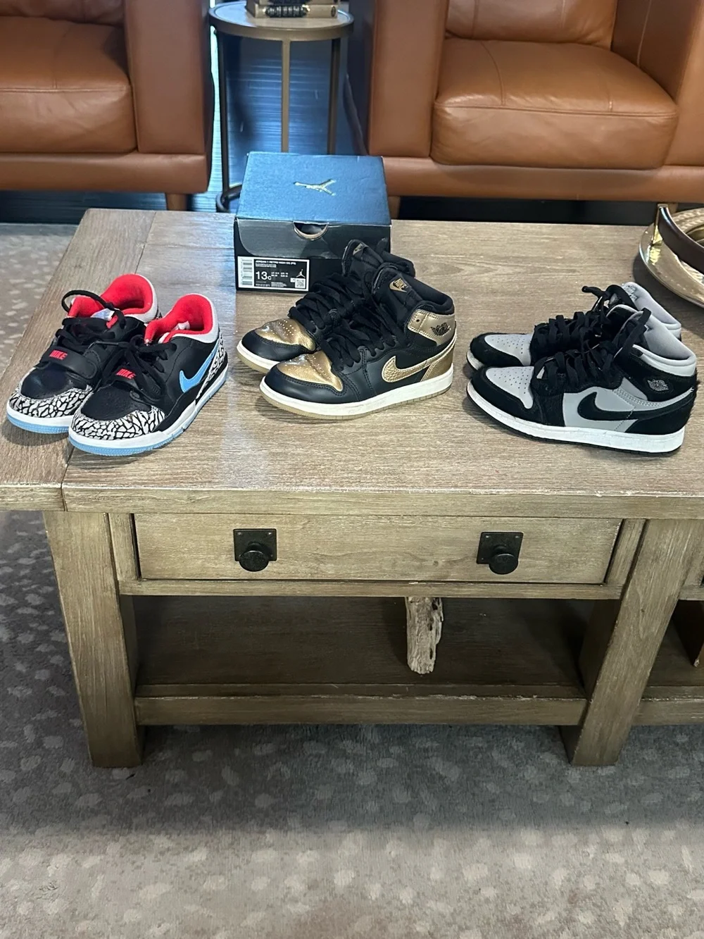 Nike Jordan Kids' High-Top Sneakers, 3 pair.